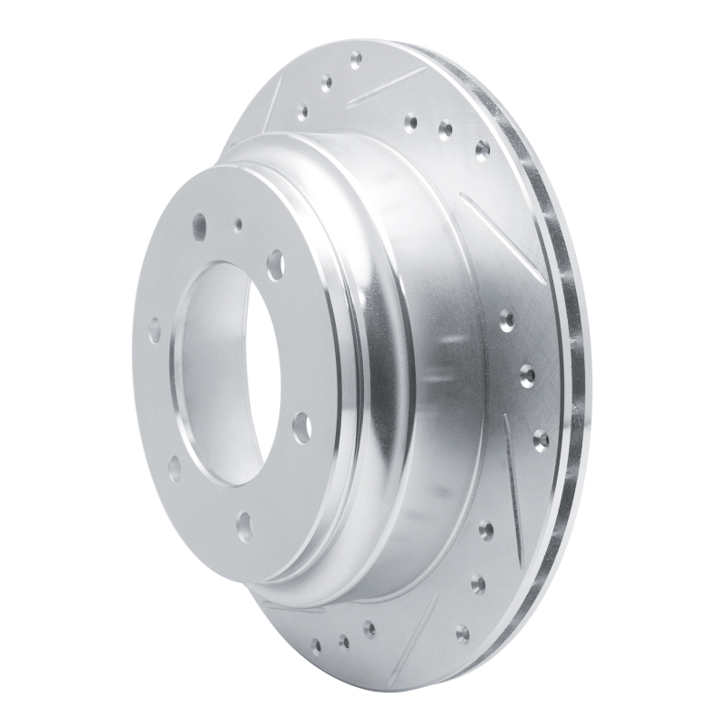 Acura SLX Brake Rotor (1) - Rear Left - R1 Concepts - Drilled & Slotted - Silver - `92-`04